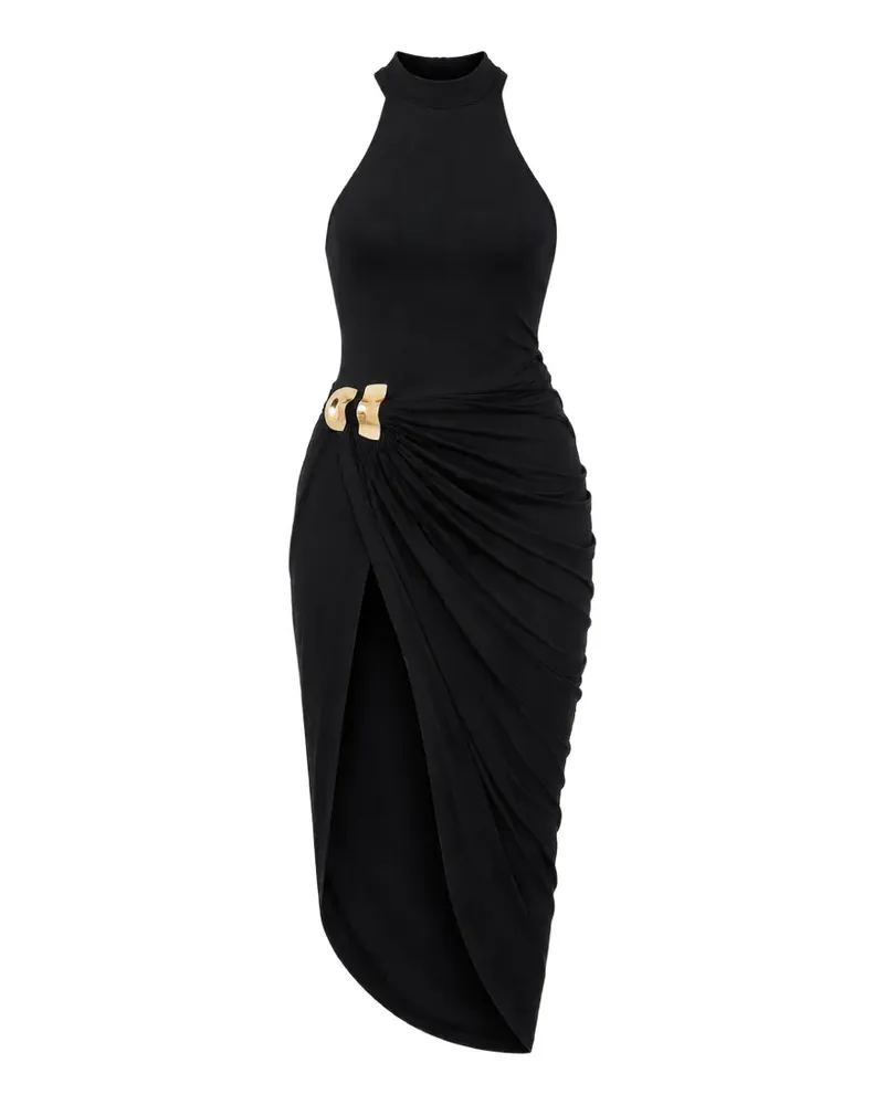 Cult Gaia Sutton hardware-detail ruched midi dress - Schwarz Schwarz