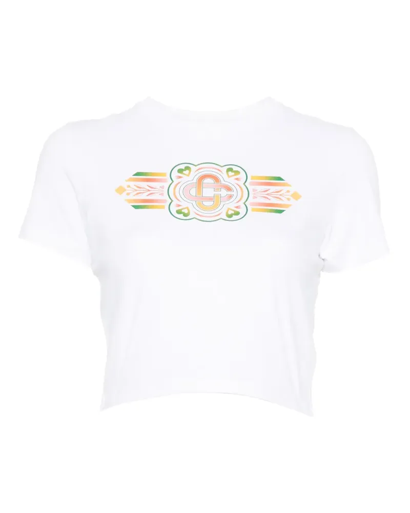 Casablanca Paris T-Shirt mit Logo-Print - Weiß Weiß