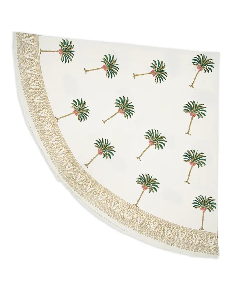 Les-Ottomans Runde Tischdecke mit Handprint - Nude Nude
