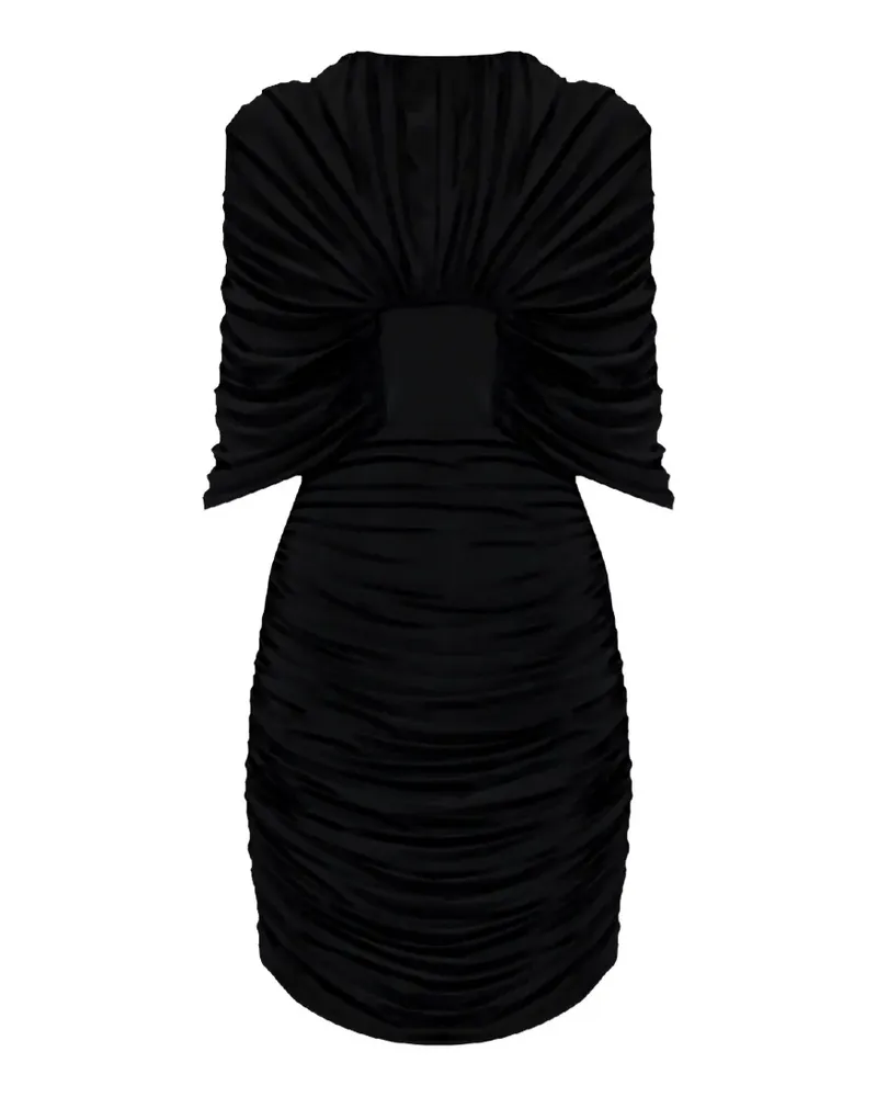 THE MANNEI Gerafftes Kleid mit drapiertem Detail - Schwarz Schwarz