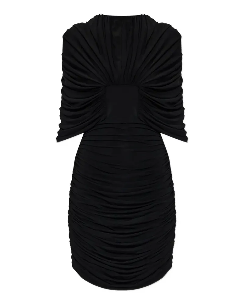 THE MANNEI ruched draped-detail mini dress - Schwarz Schwarz