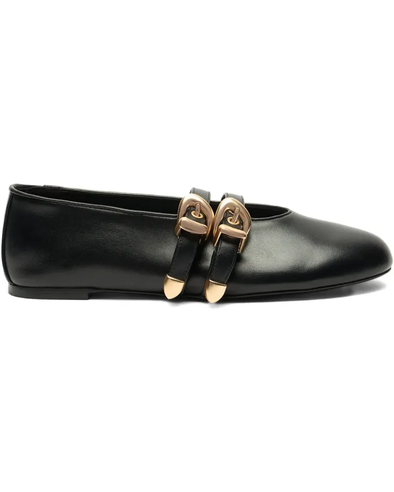 Stuart Weitzman Maeve Slingback-Ballerinas mit Schnallenriemen - Schwarz Schwarz