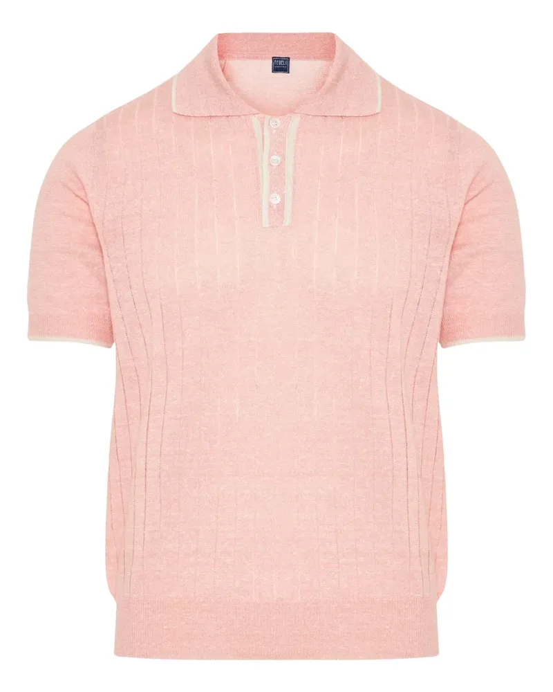 Fedeli Poloshirt aus geripptem Strick - Rosa Rosa