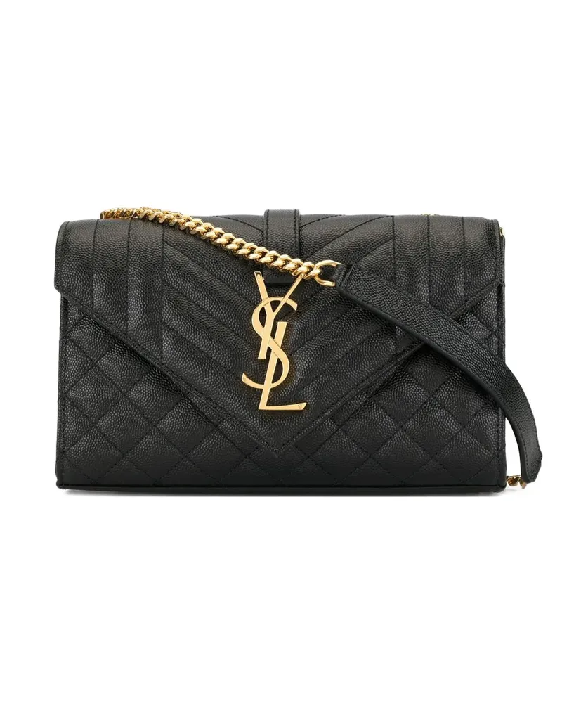 Saint Laurent Kleine Envelope Schultertasche - Schwarz Schwarz