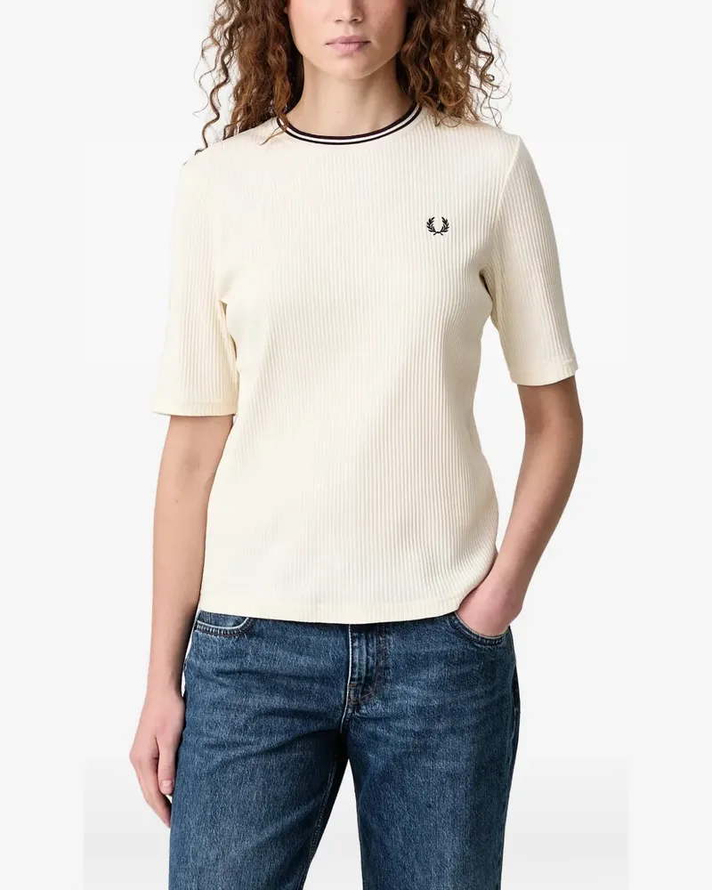 Fred Perry Geripptes Laurel Wreath T-Shirt - Nude Nude
