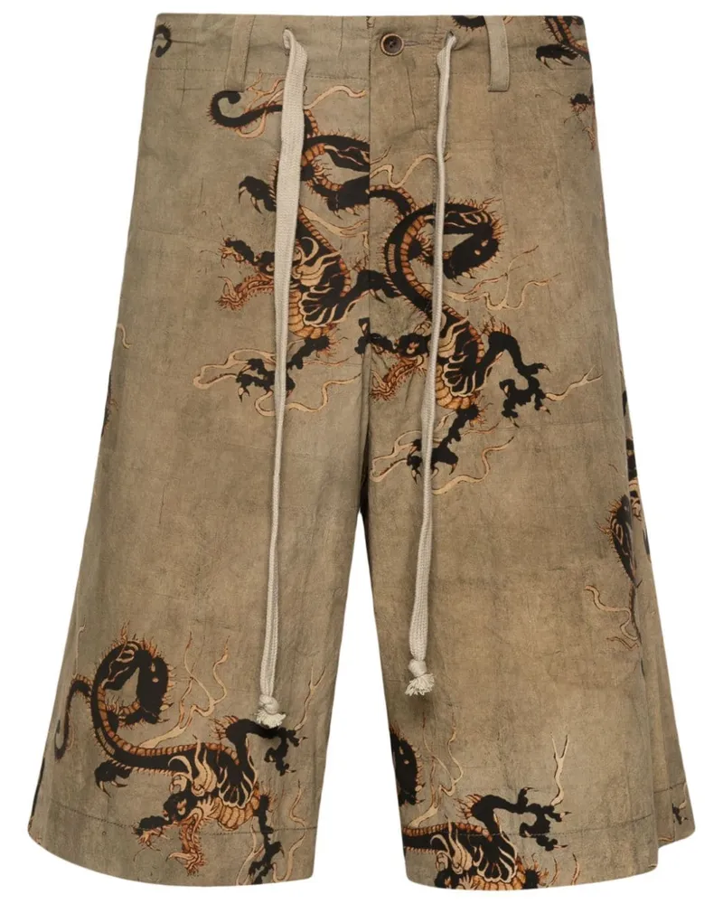 Uma Wang Pallor Bermudas aus Baumwolle - Braun Braun