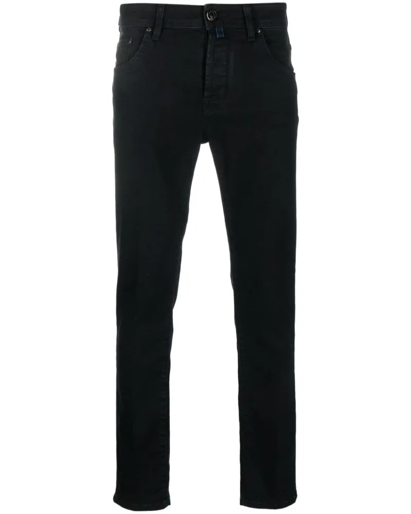 Jacob Cohën Halbhohe Straight-Leg-Jeans Schwarz