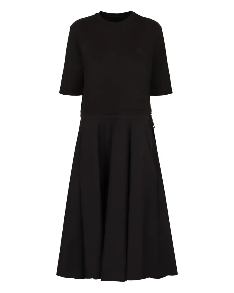 Moncler Mittellanges T-Shirtkleid - Schwarz Schwarz