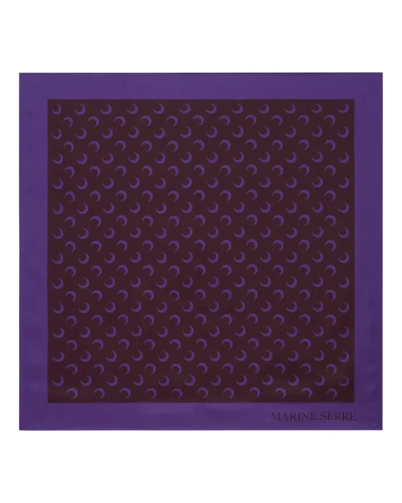 Marine Serre moon-print silk scarf - Violett Violett