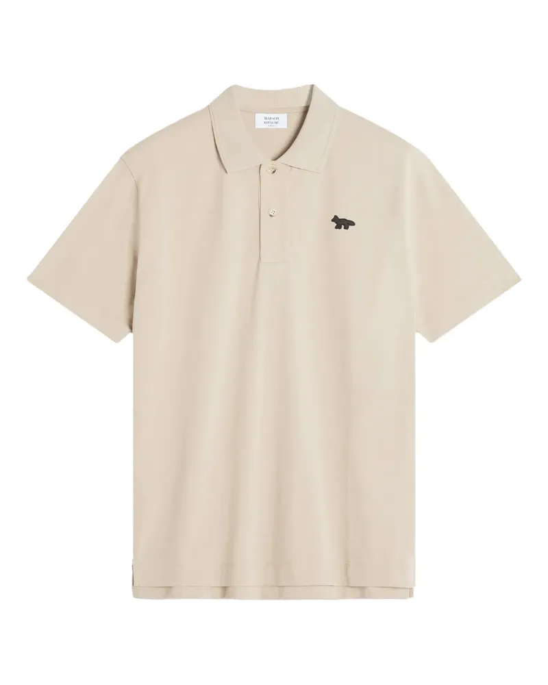 Kitsuné Poloshirt mit Fuchs-Stickerei - Nude Nude