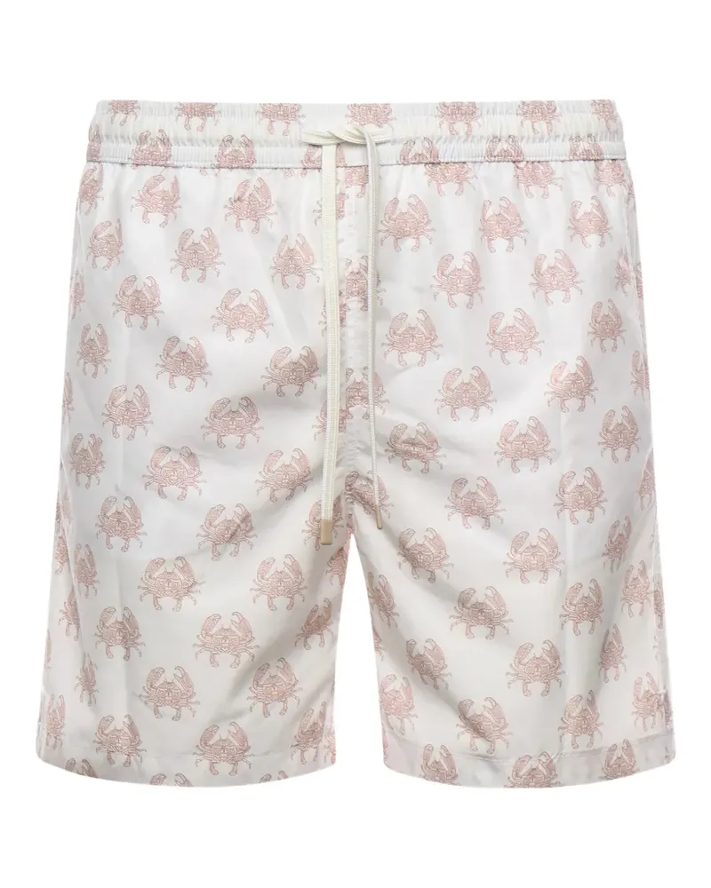 Eleventy crab-print swim shorts - Nude Nude