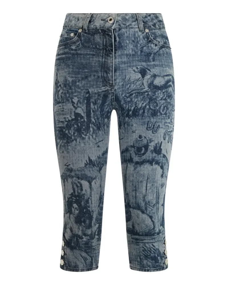 Moschino graphic-print jeans - Blau Blau
