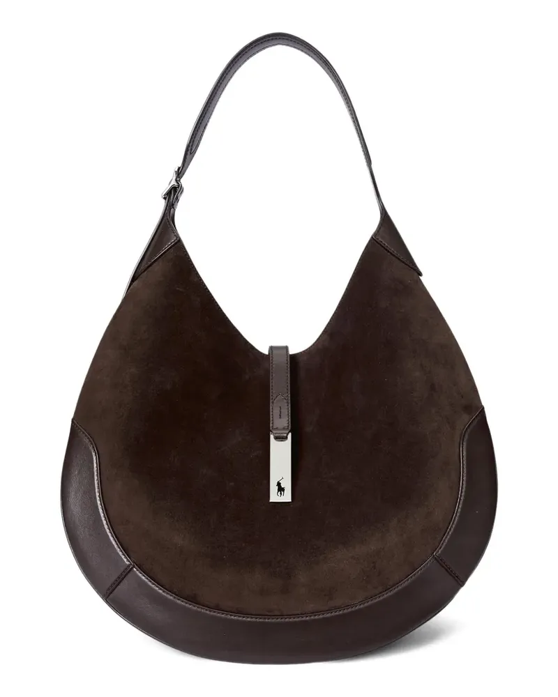 Ralph Lauren Große Polo ID Schultertasche - Braun Braun