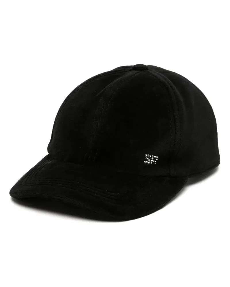 Sonia Rykiel Samtkappe mit Strass-Logo - Schwarz Schwarz