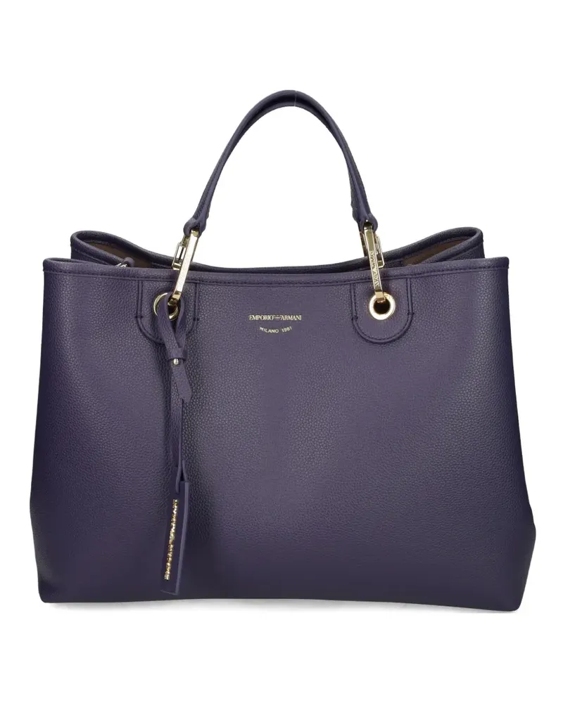 Emporio Armani Tote Bag mit doppeltem Henkel - Blau Blau