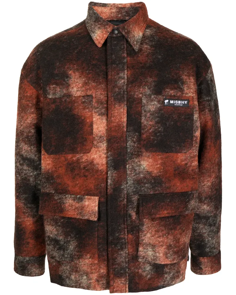 MISBHV Gemustertes Hemd mit Logo-Patch - Rot Rot