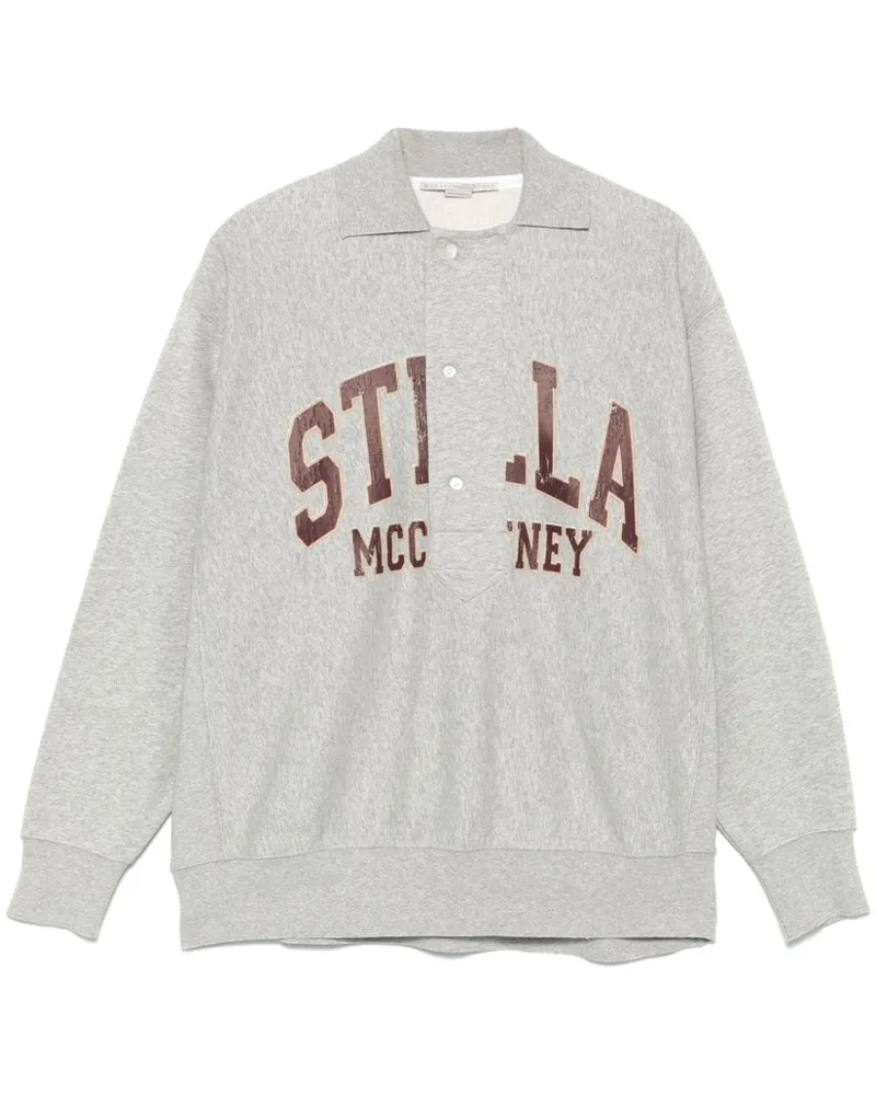Stella McCartney Poloshirt mit College-Logo - Grau Grau
