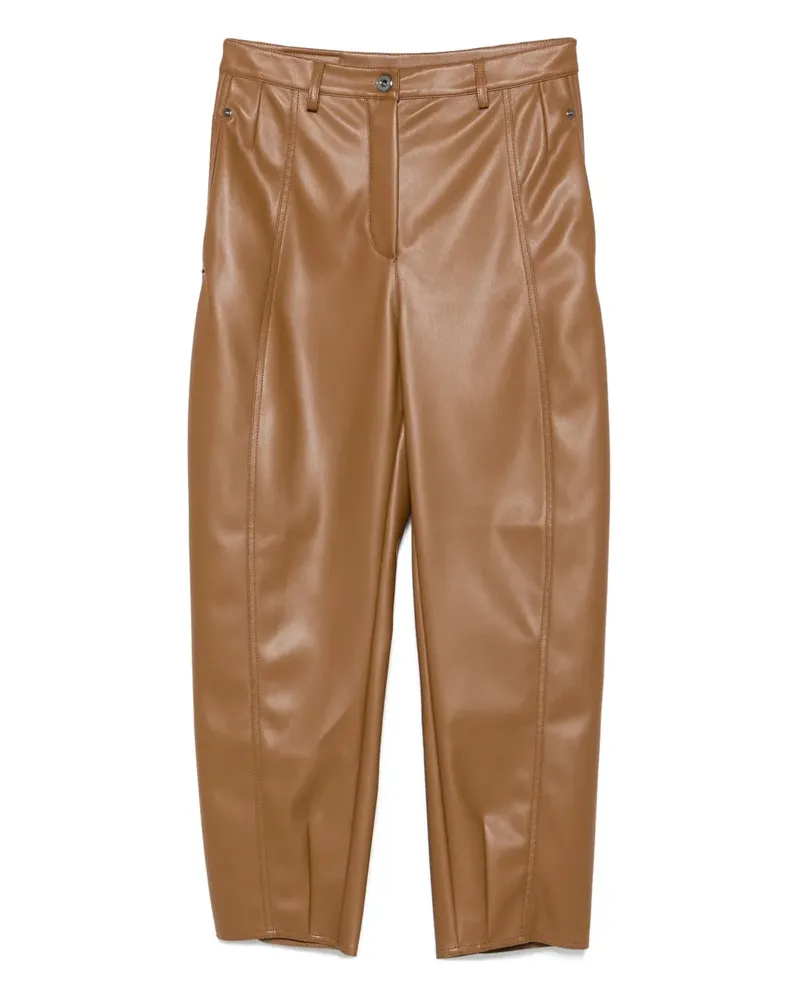 Max Mara Hose aus Faux-Leder - Braun Braun