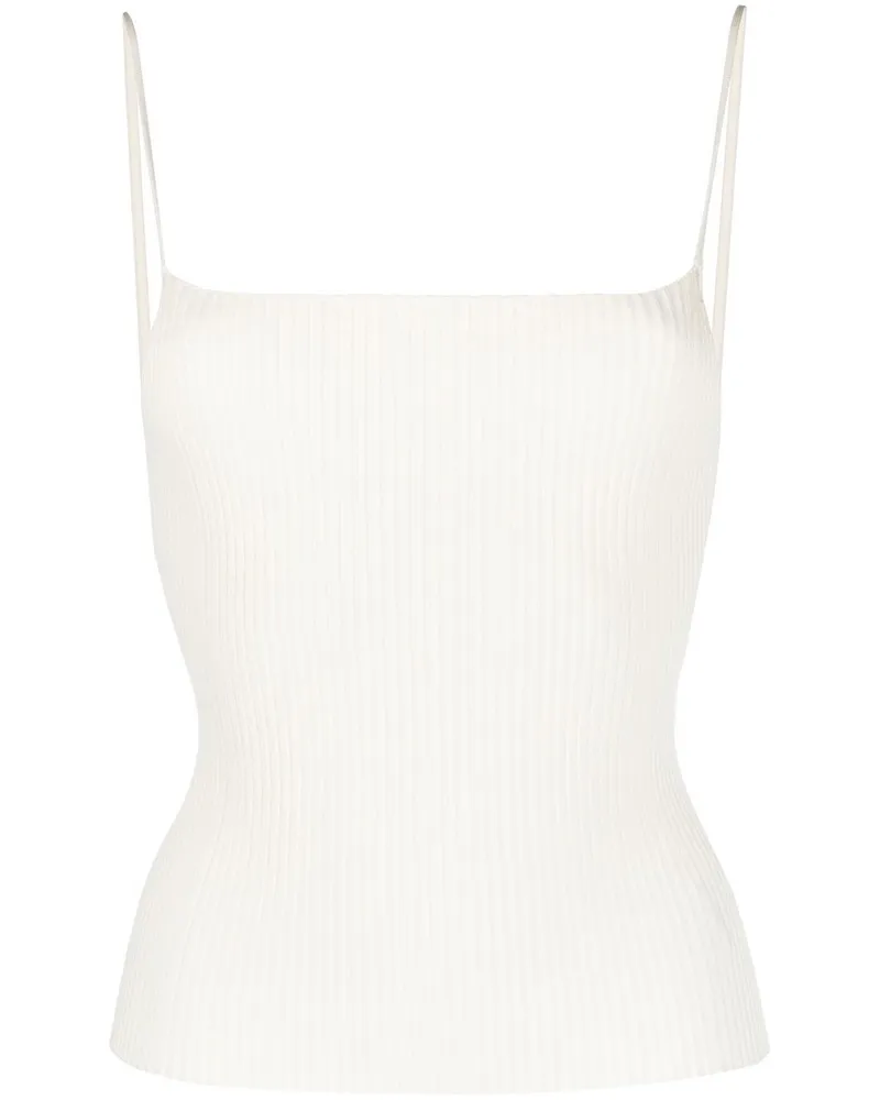 AERON Geripptes Cropped-Top - Weiß Weiß