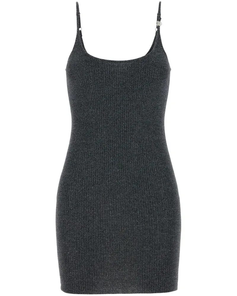 Amiri Minikleid aus Lurex - Schwarz Schwarz