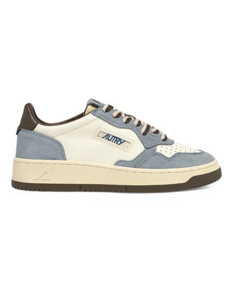 AUTRY Medalist low sneakers in chocolate chip and sky leather and suede - Nude Nude