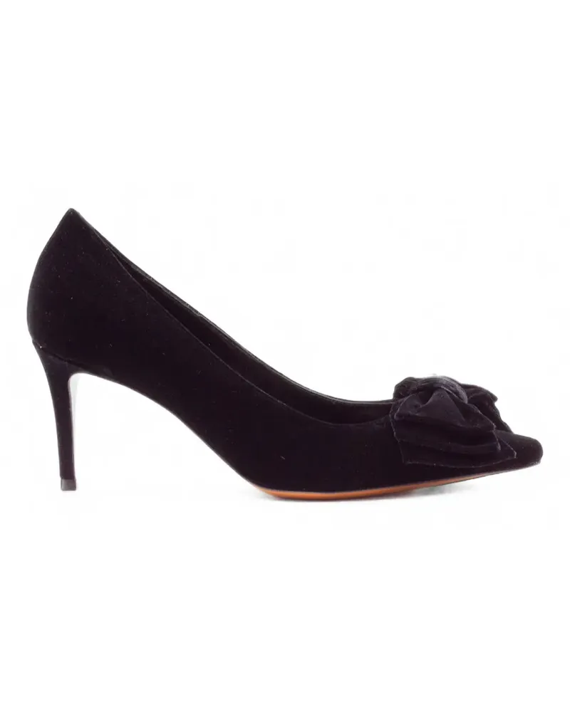 FESTA Milano Flowy bow-detail velvet pumps - Schwarz Schwarz