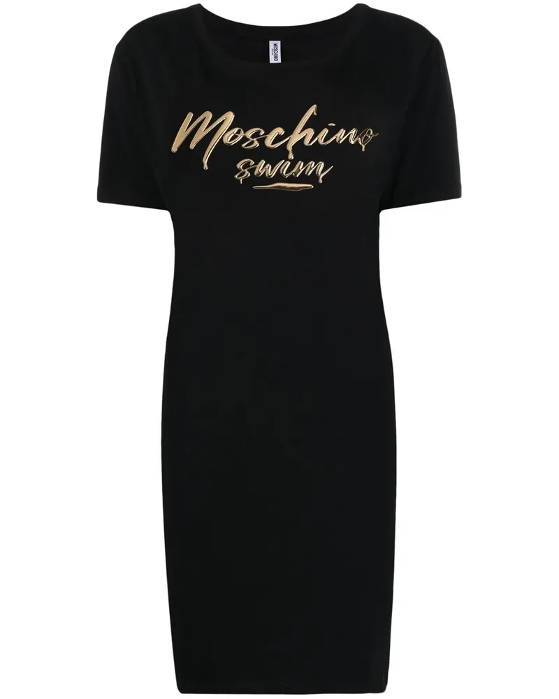 Moschino T-Shirtkleid mit Logo-Print - Schwarz Schwarz