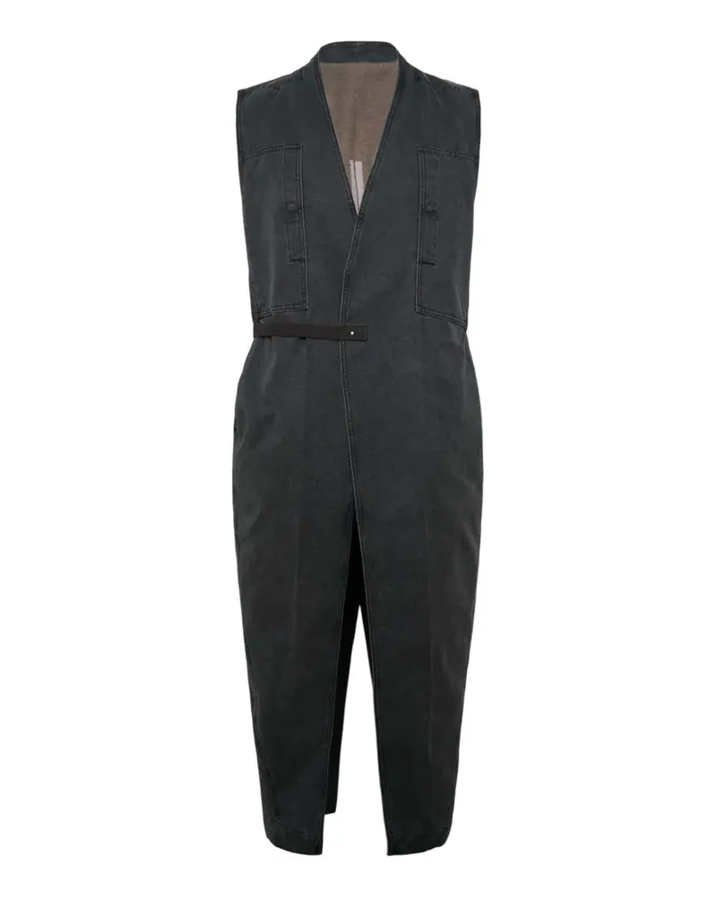Rick Owens Lange Lab Weste - Grau Grau