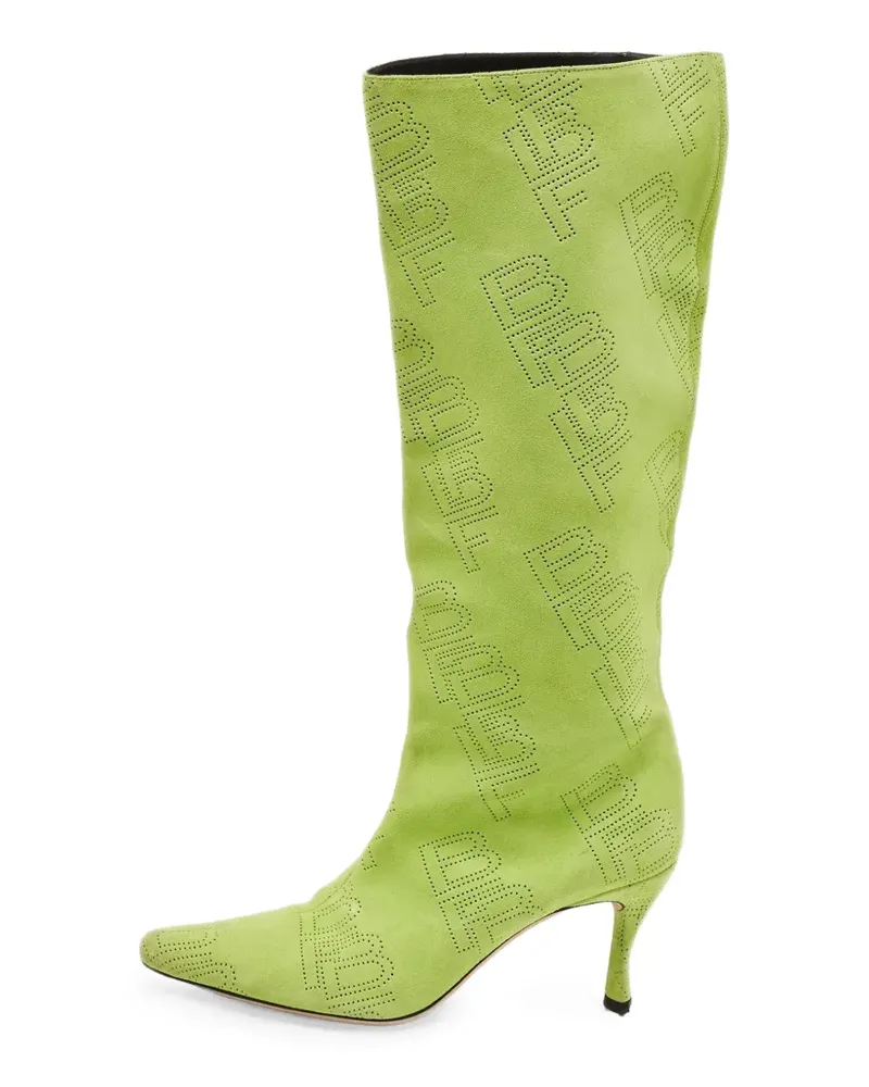 by FAR Kniehohe Stevie Stiefel mit Lochmuster - Grün Grün