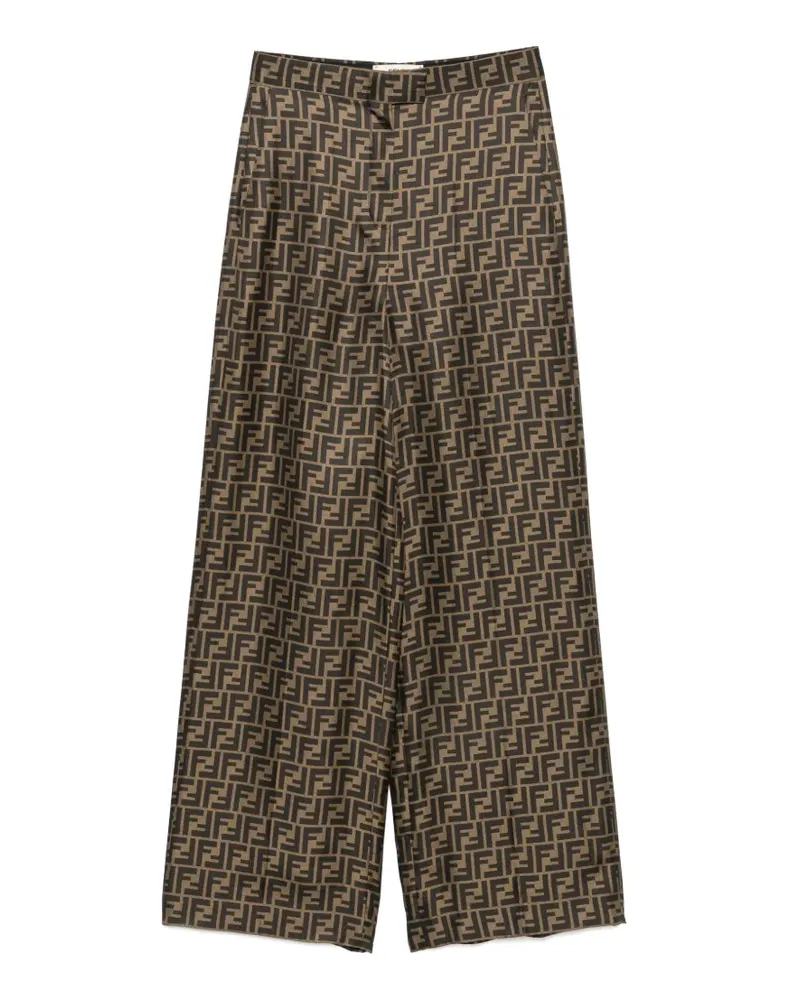 Fendi Palazzohose mit FF-Monogramm - Braun Braun