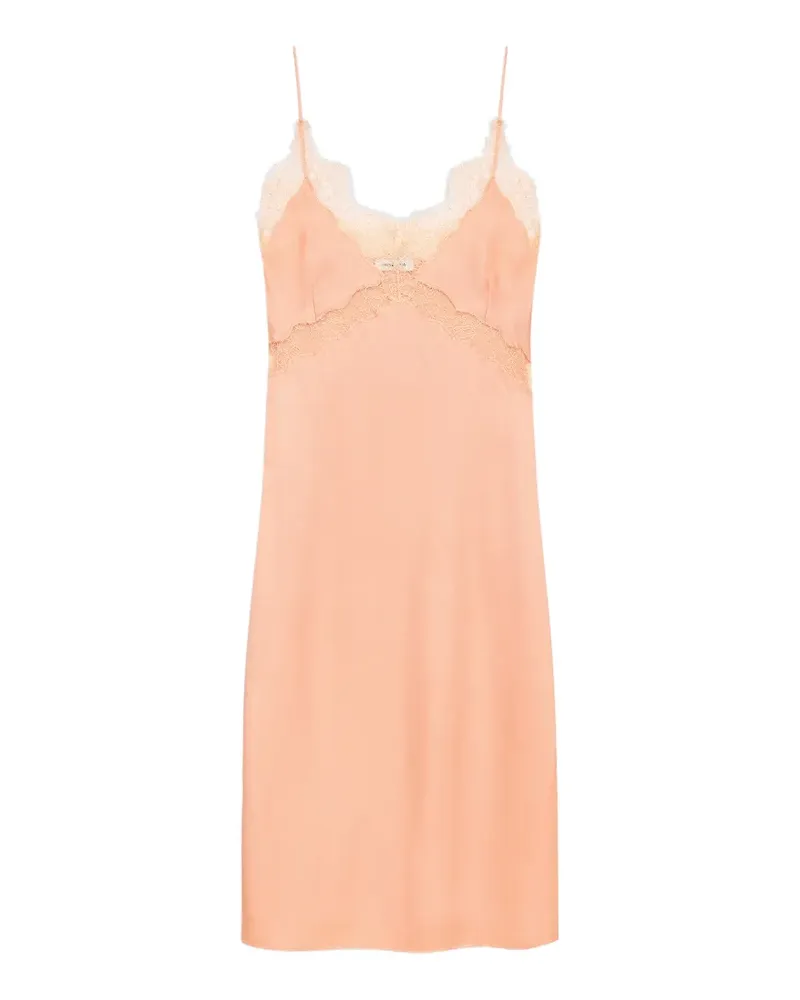 Anine Bing Carissa lace-trim midi dress - Orange Orange