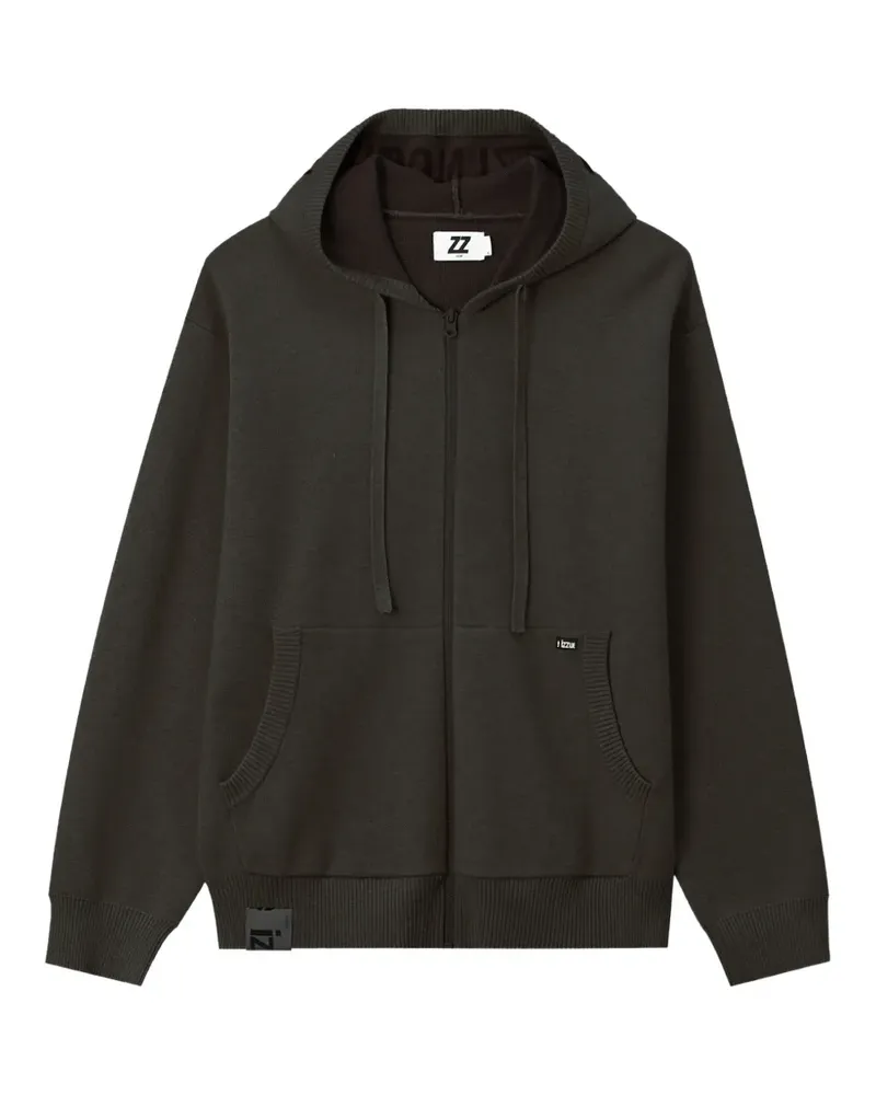 Izzue Kapuzenjacke mit Logo-Print - Grau Grau