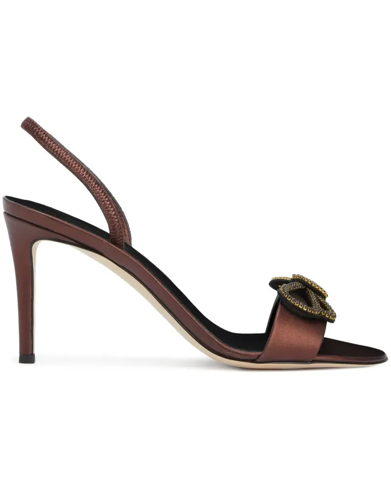 Giuseppe Zanotti Zari Slingback-Sandalen mit Schleifendetail - Braun Braun