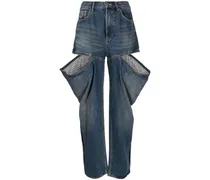 Jeans mit kristallverzierten Schlitzen