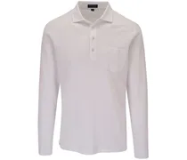 Langärmeliges Baumwoll-Kaschmir-Poloshirt