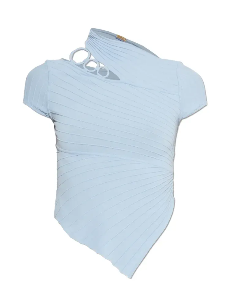 Cult Gaia Strukturiertes Nessi Oberteil mit Cut-Out - Blau Blau