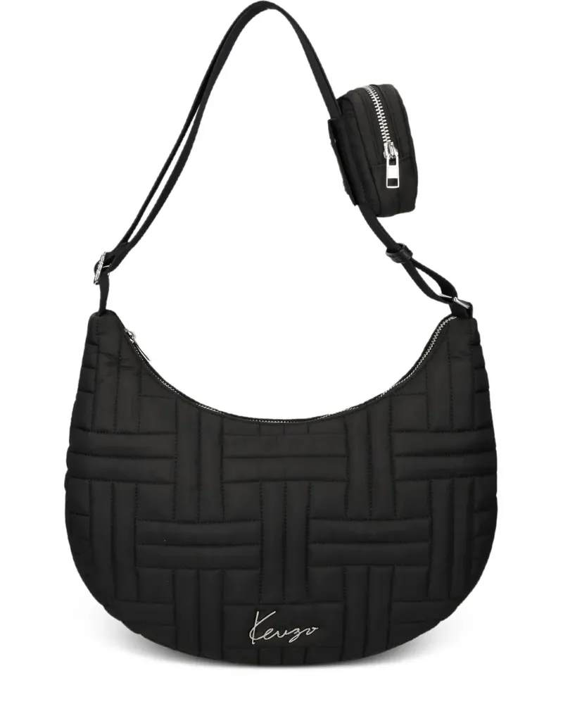 Kenzo Schultertasche mit Logo-Schild - Schwarz Schwarz