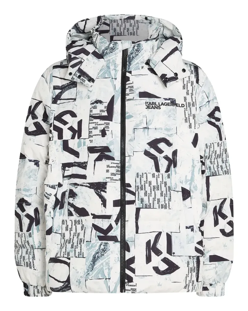 Karl Lagerfeld Gefütterte Jacke mit Print - Weiß Weiß