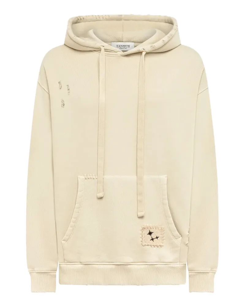 Laneus Kastiger Hoodie im Distressed-Look - Nude Nude