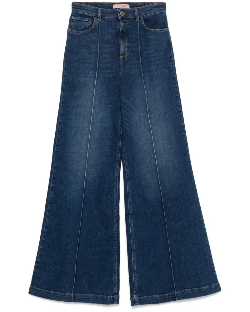 Twin-Set Jeans mit weitem Bein - Blau Blau