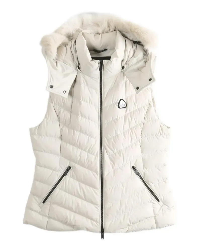 Moose Knuckles fur-trim quilted gilet - Nude Nude