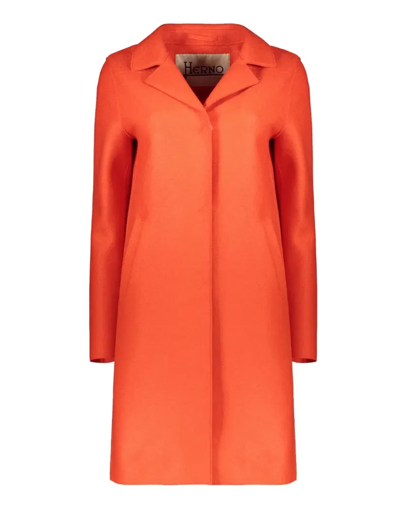 Herno notched-lapel single-breasted coat - Orange Orange