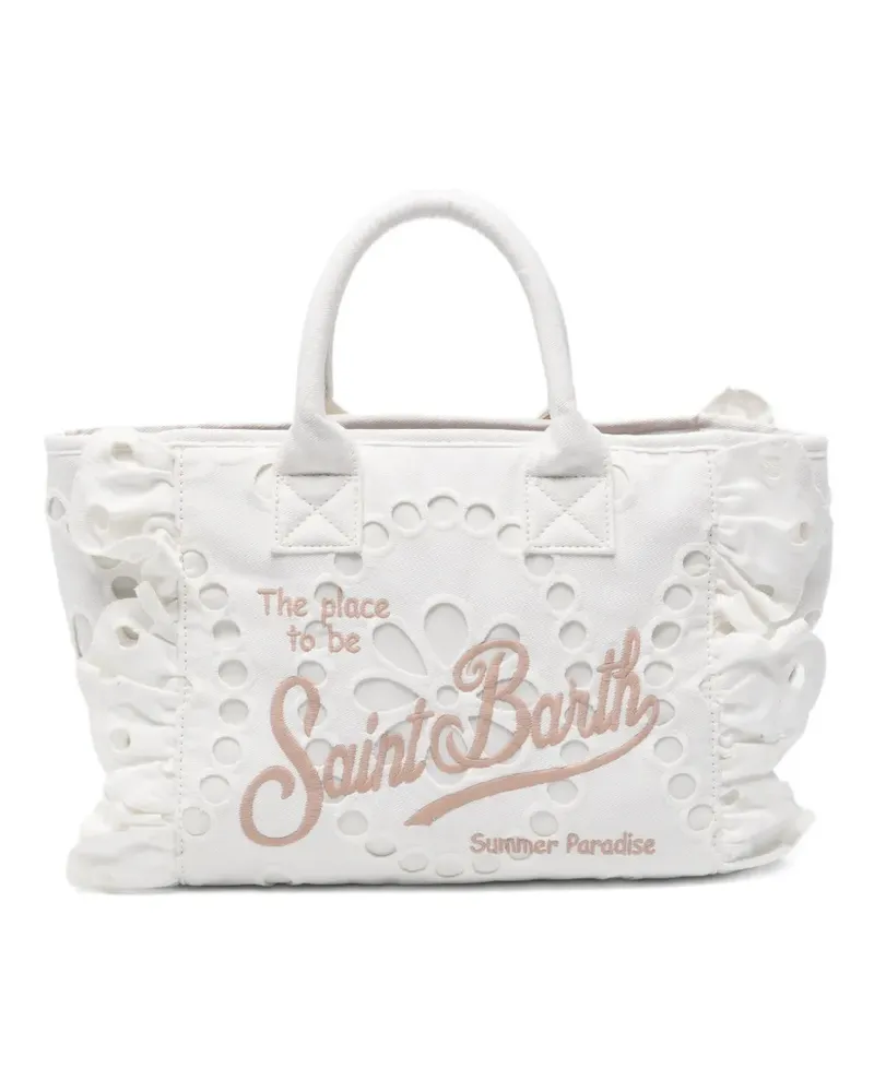MC2 Saint Barth Colette Volant ruffled broderie-anglaise tote bag - Weiß Weiß