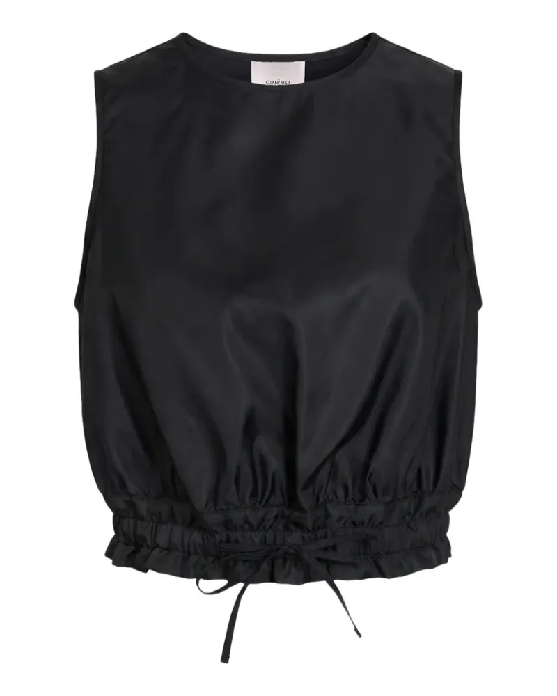 Cinq à Sept Elisabetta Cropped-Top mit Kordelzug - Schwarz Schwarz