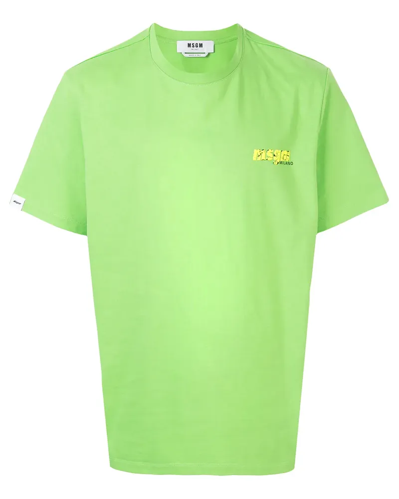 MSGM T-Shirt mit Logo-Print - Grün Grün
