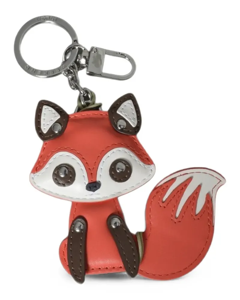 Max Mara fox-motif leather keyring - Rosa Rosa