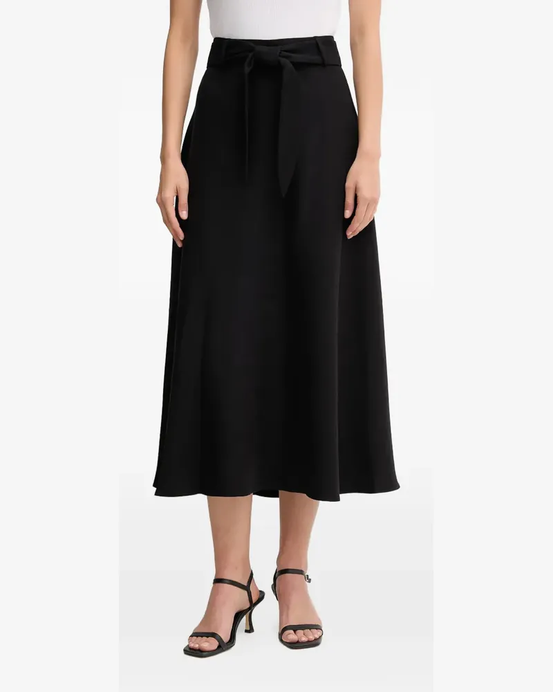 DKNY tie-waist a-line midi skirt - Schwarz Schwarz