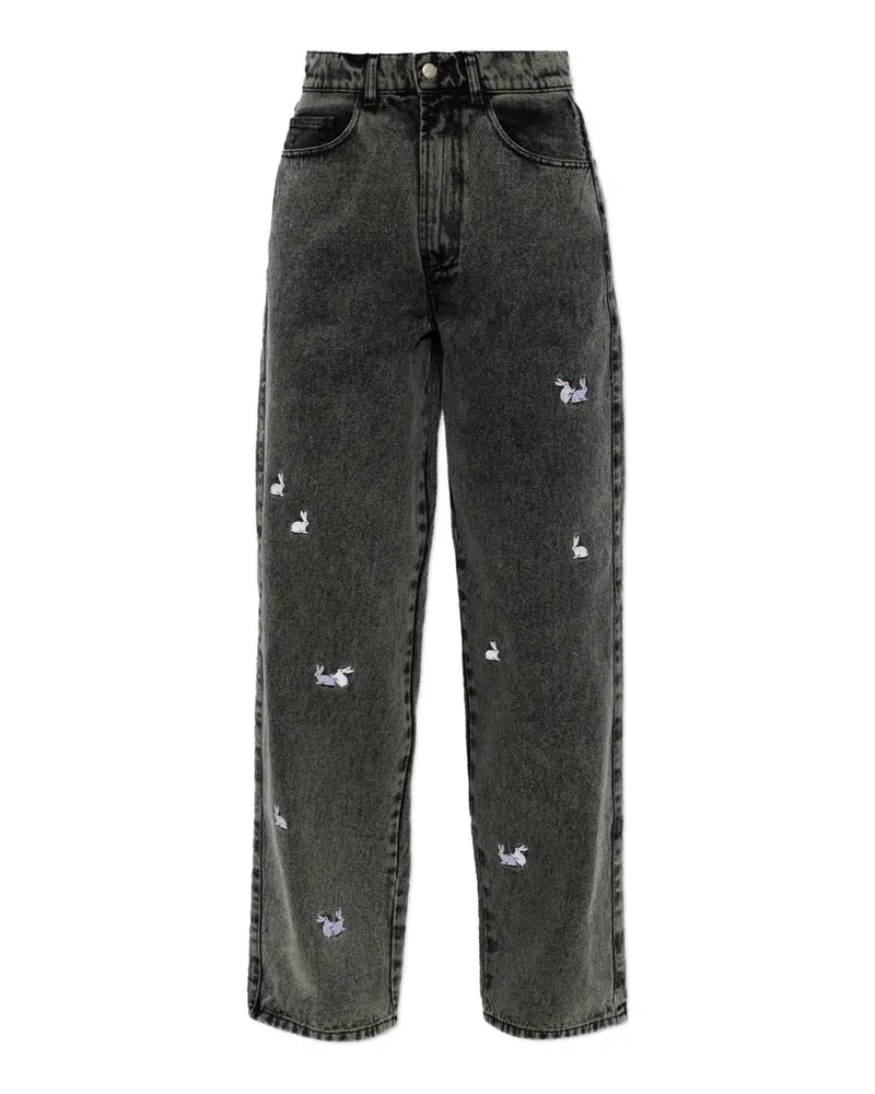 Carne Bollente One Bad Bunny embroidered denim jeans - Schwarz Schwarz
