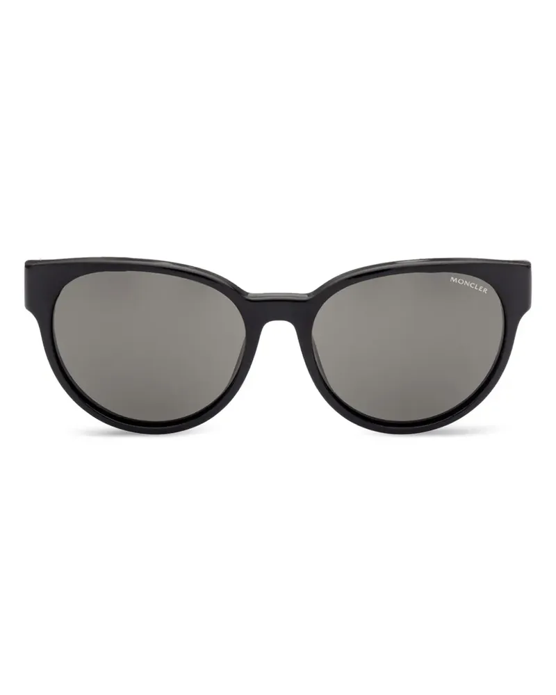 Moncler Sonnenbrille mit rundem Gestell - Schwarz Schwarz