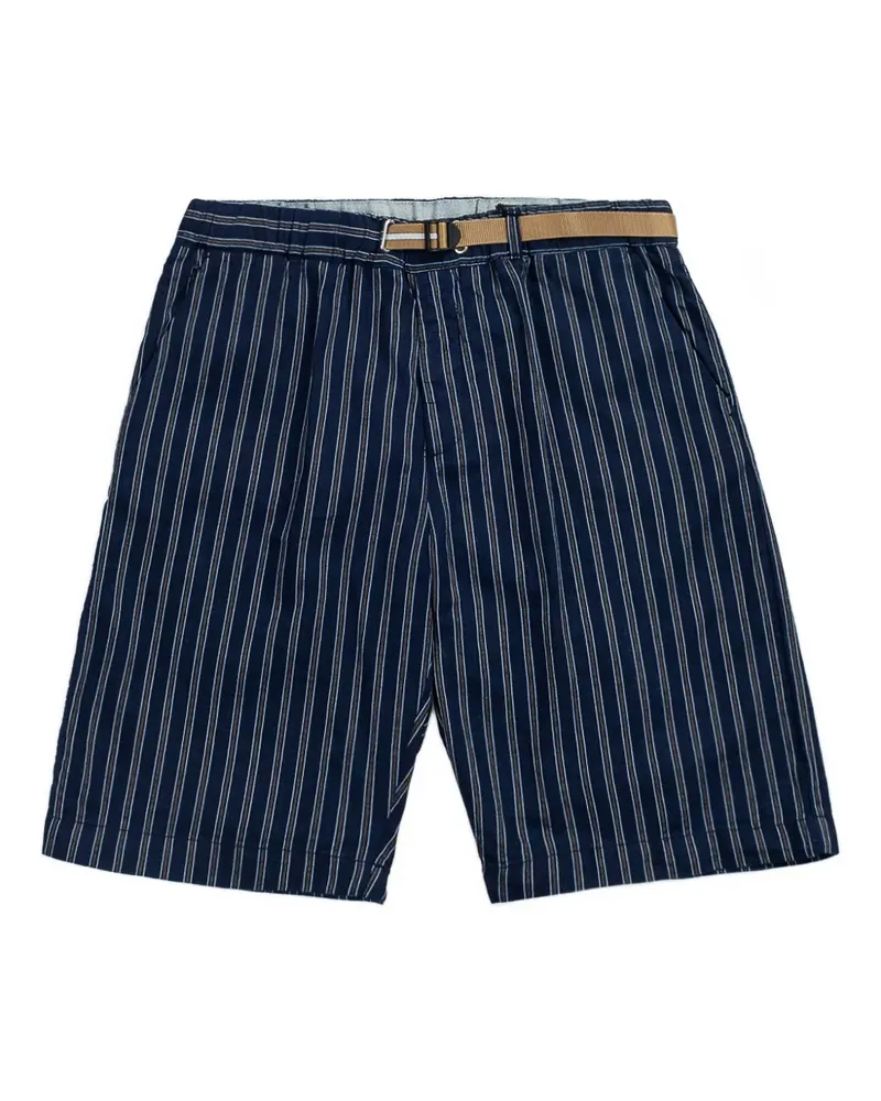 PLAN C Gestreifte Bermudas mit Gürtel - Blau Blau